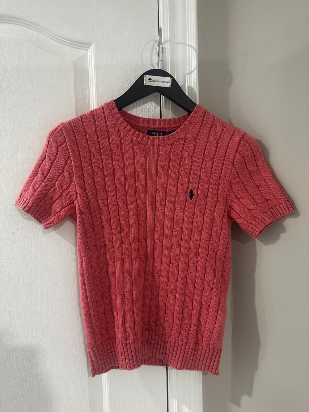 Polo Ralph Lauren Pink Cable-Knit Short-Sleeve Sweater - XS